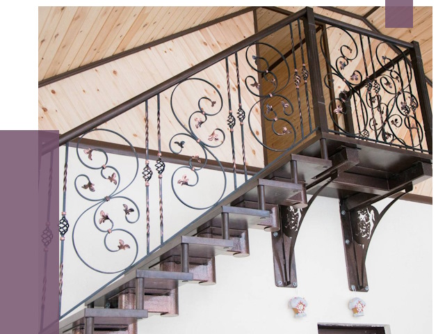 Кованые лестницы в Лениногорске от 80496 руб. под ключ