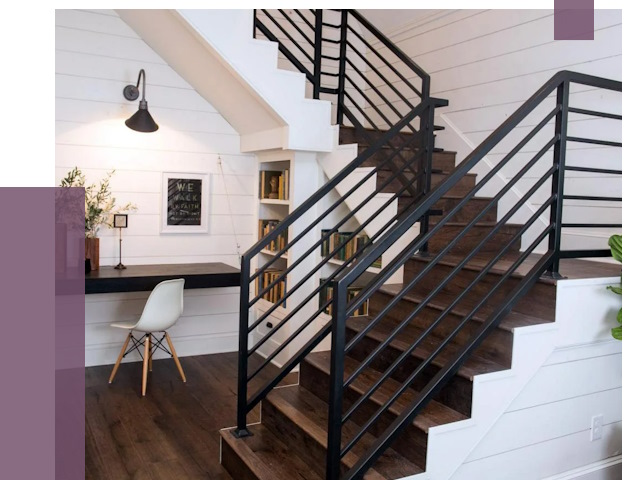 Перила для лестницы в доме в Лениногорске от 7482 руб. — ПРОЛЁТ-Лнр