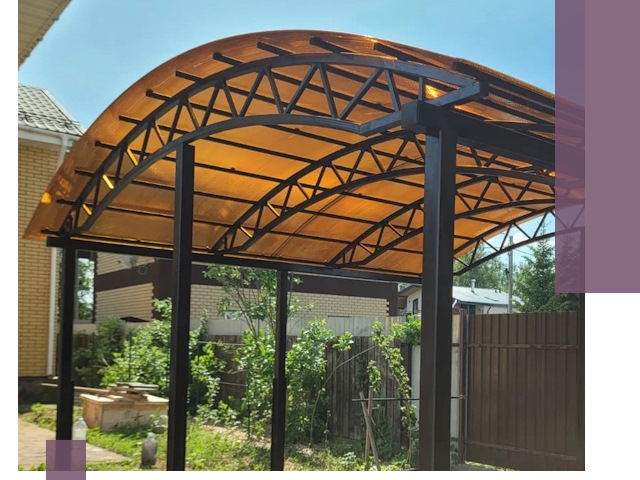 Изготовление навесов под ключ в Лениногорске из качественных материалов