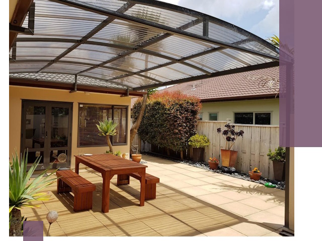 Навесы во двор под ключ в Лениногорске — изготовление и монтаж