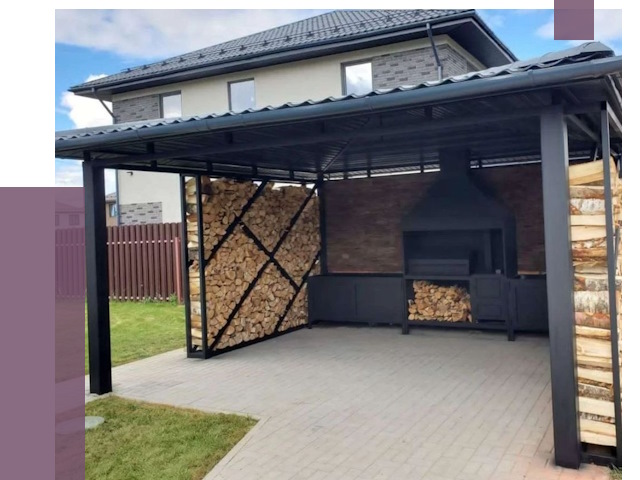 Навесы для барбекю в Лениногорске от 12848 руб. под ключ | ПРОЛЁТ-Лнр