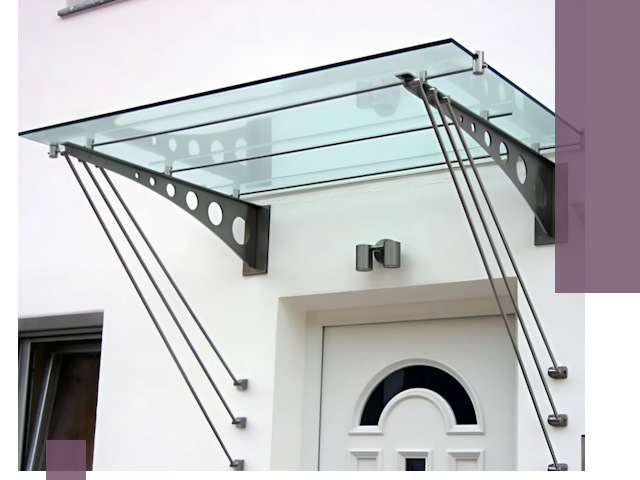 Козырьки над входом под ключ в Лениногорске — изготовление и монтаж