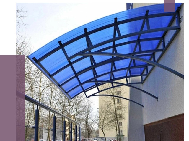 Козырьки из поликарбоната в Лениногорске от 4334 руб. под ключ | ПРОЛЁТ-Лнр