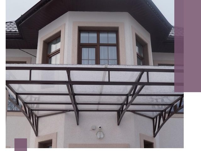 Козырьки из поликарбоната под ключ в Лениногорске