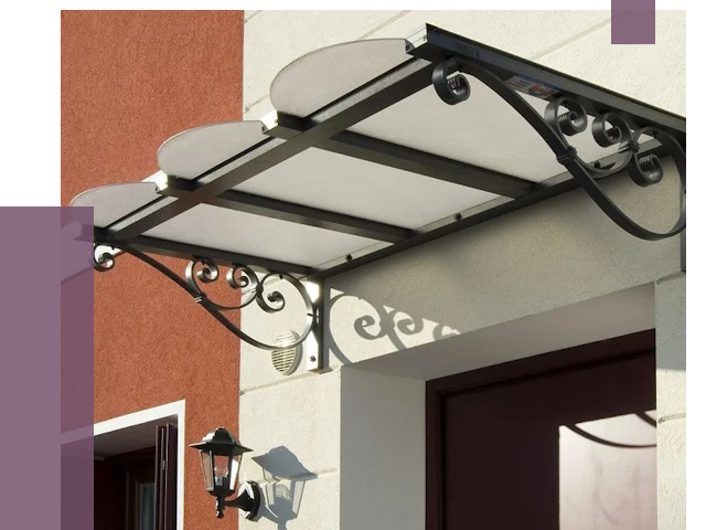 Односкатные козырьки в Лениногорске от 8462 руб.  | ПРОЛЁТ-Лнр