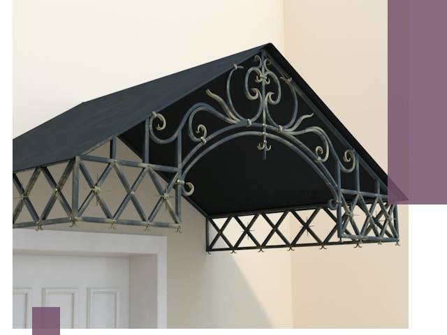 Двускатные металлические козырьки под ключ в Лениногорске