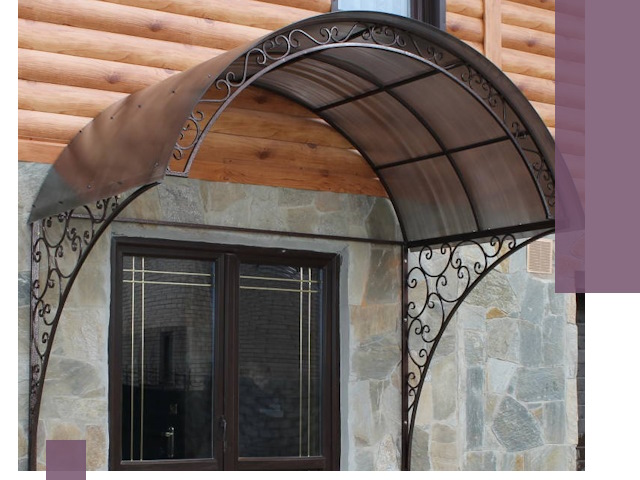 Арочные козырьки под ключ в Лениногорске: изготовление и монтаж